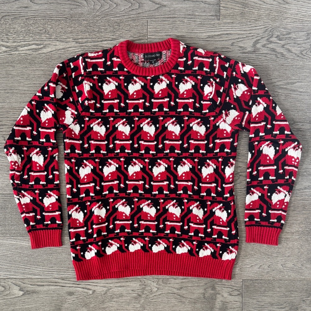 🌼BLIZZARD BAY🌼 Festive Dancing Santa Ugly Christmas Sweater, Size M